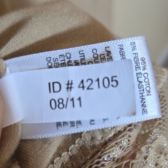 Express Y2K Lace Trim Tank Top Size Large Sexy Stretch Tan Shelf Bra Soft Girl - Picture 11 of 13